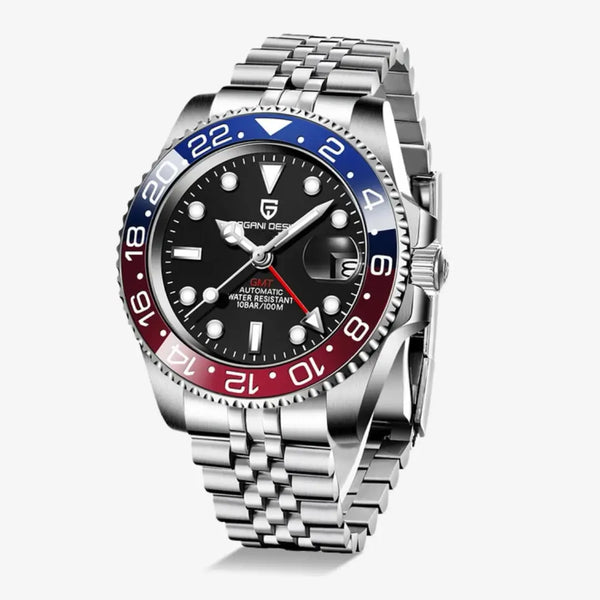 Relógio Masculino Pagani GMT DF - Azul e Vermelho 40mm